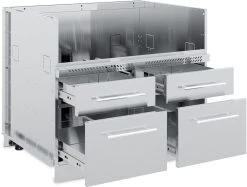 Broil King Outdoor Küche Komplettset Mit Imperial S570 PRO Built In Gasgrill Mit Drehspieß, Gasflaschenschrank Und 3er Schubladenschrank -Grillen Im Freien 806600 Broil King Outdoor Kueche Grillschrank 5 Brenner Schubladen