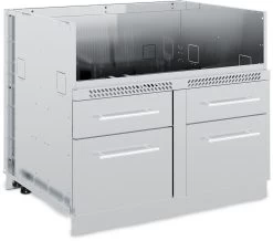 Broil King Outdoor Küche Komplettset Mit Imperial S570 PRO Built In Gasgrill Mit Drehspieß, Gasflaschenschrank Und 3er Schubladenschrank -Grillen Im Freien 806600 Broil King Outdoor Kueche Grillschrank 5 Brenner geschlossen