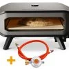 COZZE Pizzaofen Gas 42,5 Cm (17") Mit Thermometer - Inkl. Pizzastein -Grillen Im Freien Cozze Pizzaofen Gas Thermometer 17 Zoll Anschlussset