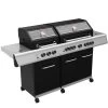 Grillfürst G750G 7-Brenner Doppelkammer - Gasgrill - Eintracht Frankfurt Edition - Gusseisenroste -Grillen Im Freien Eintracht Frankfurt Gasgrill G750G Doppelhaube