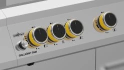 Grillfürst G521G 5-Brenner Edelstahl-Gasgrill Borussia Dortmund Edition Mit Hochtemperaturbrenner, Heckbrenner Und Gusseisen Rosten -Grillen Im Freien G521 BVB Drehregler Bedienblende Dortmund Grill Edelstahl