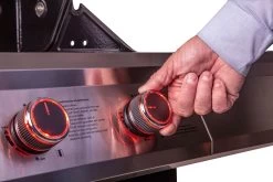 Grillfürst G750G 7-Brenner Doppelkammer - Gasgrill - Eintracht Frankfurt Edition - Gusseisenroste -Grillen Im Freien Grill Beleuchtung rot Grillfuerst Gasgrill Drehregler