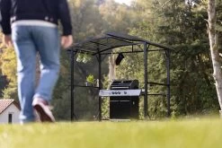 Grillfürst Premium Grillpavillon Aus Stahl Mit Wetterfestem Metalldach Und Ablageflächen -Grillen Im Freien Grillfuerst Grillpavillon Garten Grillpavillon