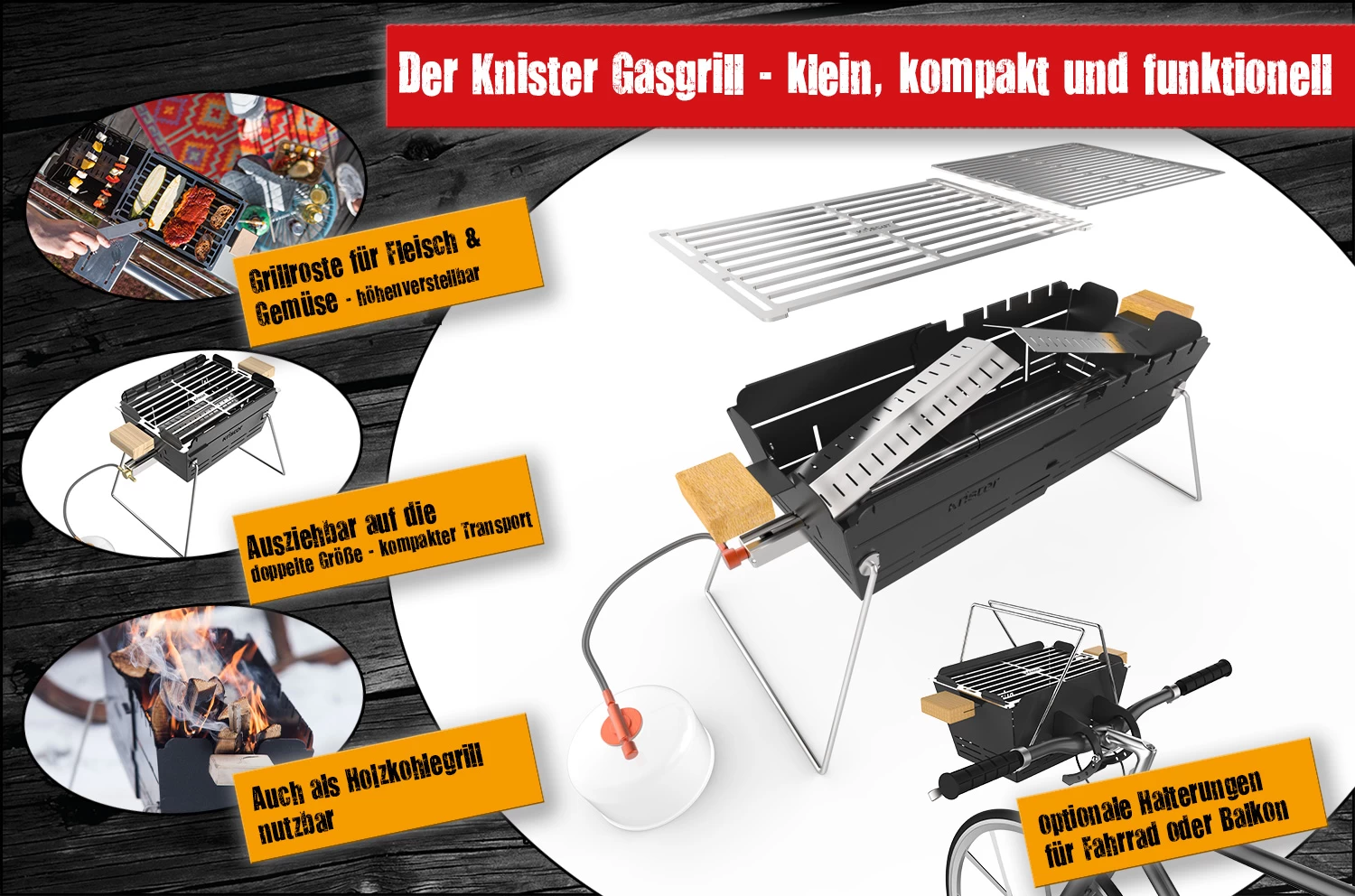 Knister Gasgrill - Ausziehbarer Kompaktgrill 3 Knister Gasgrill - Ausziehbarer Kompaktgrill