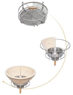 Monolith Grill LeCHEF BBQ GURU - PRO-Serie 2.0 Schwarz - MIT Gestell Und Seitentischen - Inkl. UltraQ Controller Set -Grillen Im Freien Monolith Pro Serie SGS Grillrost System 1 1 3