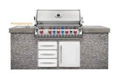 Napoleon Prestige Pro 665-3 Edelstahl Einbaugrill Erdgas - Inkl. Drehspieß - Modell 2023 -Grillen Im Freien Napoelon Prestige Pro 665 Einbaugrill Montagebeispiel