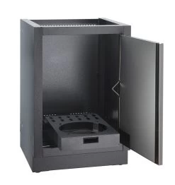 Napoleon Luxus Outdoor Küche Oasis 400 Mit Prestige Pro 825 Edelstahl Einbaugrill Ohne Vordefinierte Arbeitsplatte -Grillen Im Freien Napoleon Gasflaschen Unterschrank Tuer offen 1