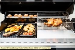 Outdoorchef Dualchef S 425 G Edelstahl Gasgrill Mit Seitenkocher + BLAZING ZONE Infrarotbrenner -Grillen Im Freien Outdoorchef Dualchef S 425 G Zone Divider Drehspiess