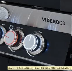 Rösle Gasgrill Videro G4 Schwarz - Modell 2023 Inkl. Abdeckhaube -Grillen Im Freien Roesle Videro Drehreglerbeleuchtung Berispiel G3