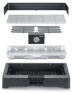 Severin Elektro Tischgrill Mit Grillrost - 2.200 Watt -Grillen Im Freien Severin Elektro Tischgrill PG8565 Aufbau
