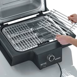 Severin Elektrogrill SEVO Smart Control GT - Boost Zone 500°C - Mit Deckel - 3.000 W -Grillen Im Freien Severin Sevo Smart Control GT PG8138 geteilter Rost