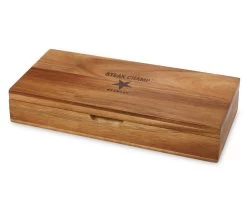 Steak Champ Gourmet Steakbesteck Set: 2 Steakmesser Und 2 Gabeln -Grillen Im Freien Steak Champ Hourmet Messerset Kiste Geschenk 101059