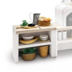 Palazzetti Gartenküche: Modul Arbeitsfläche, Marmortech Rot -Grillen Im Freien palazetti gartenkueche malibu arbeitsflaeche detail